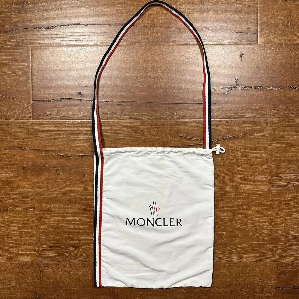 Moncler Drawstring Shoulder Bag 15”x13” White Travel Designer Storage Dust Cover